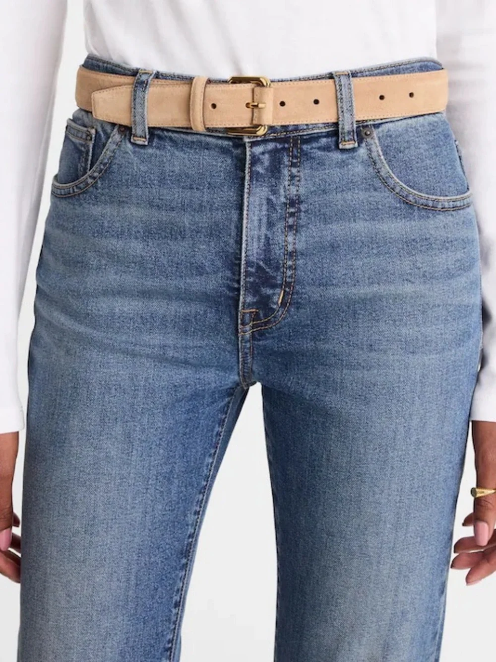 Madewell Roller-Buckle Belt in Suede Tawny Khaki size XS
